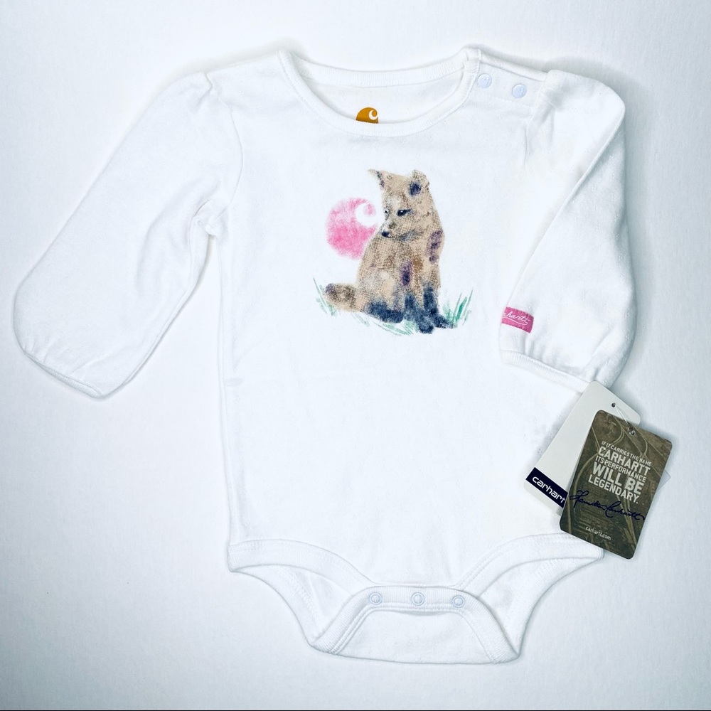 Carhartt fox cotton long sleeve toddler bodysuit 9M NWT